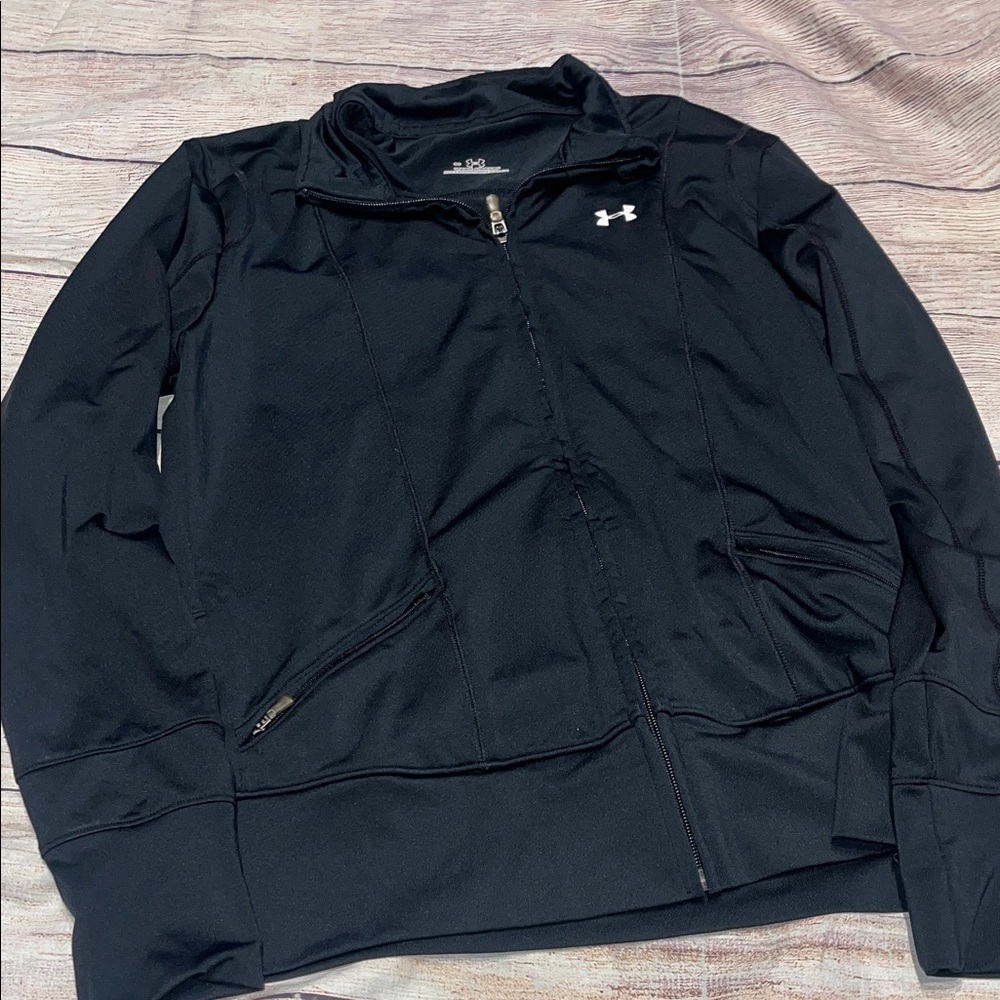 Under Armour Black Zip-Up Jacket Size Size